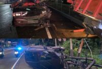 Dua kejadian kecelakaan mobil terjadi di Kecamatan Lubuk Alung, Kabupaten Padang Pariaman pada waktu subuh