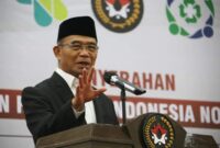Menteri Koordinator Bidang Pembangunan Manusia dan Kebudayaan (Menko PMK) Muhadjir Effendy didepan Dewan Pengawas BPJS Kesehatan 