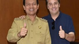 Walikota Pariaman, Genius Umar saat sambut kunjungan Mr. Marino, investor asal italia, yang berdomisili di Swiss.