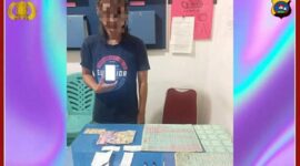 Terduga pelaku judi online jenis togel EM (48) yang tertangkap tangan oleh Polisi di Tapan