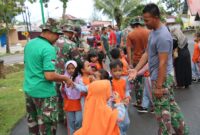 Satgas TMMD ke 115 Kodim 0311/Pessel terima kunjungan TK Negeri Pembina 02 Painan