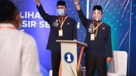 Hendrajoni-Hamdanus saat debat publik Cabup dan Cawabup di TVRI Sumbar 