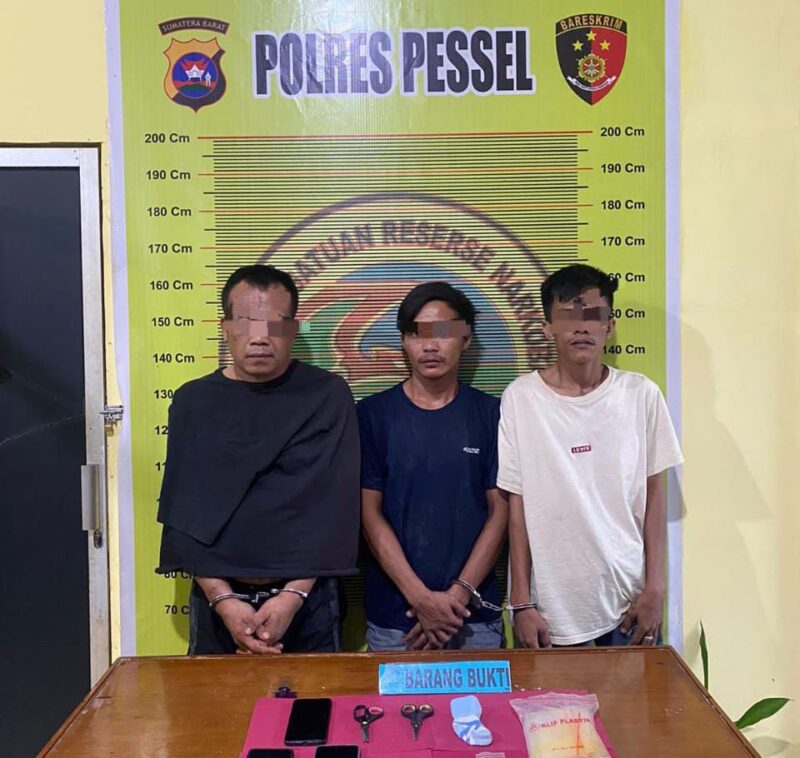 Dalam semalam, tiga Warga Kecamatan Sutera, Pesisir Selatan diciduk polisi karena penyalahgunaan narkoba