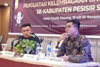 Anggota Komisi Pemilihan Umum (KPU) Kabupaten Pesisir Selatan Dede Desmana (kanan)