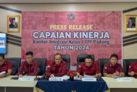 Kantor Imigrasi Kelas 1 TPI Padang saat menggelar Press Release Capaian Kinerja Tahun 2024
