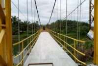 Jembatan Gantung Damar Rumput di Nagari Muaro Sakai, Kecamatan Pancung Soal, yang menuai sorotan masyarakat