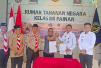 Rumah Tahanan Negara Kelas II B Painan dan Kwarcab 0311 Gerakan Pramuka Kabupaten Pesisir Selatan menandatangani perjanjian kerjasama