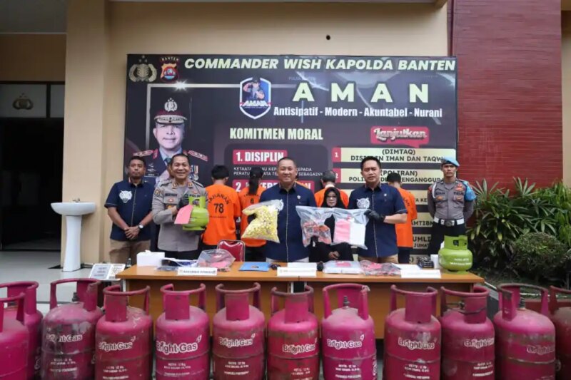 Polda Banten Hentikan Aksi Ilegal LPG Campuran dengan Modus Injeksi Antar Silinder

