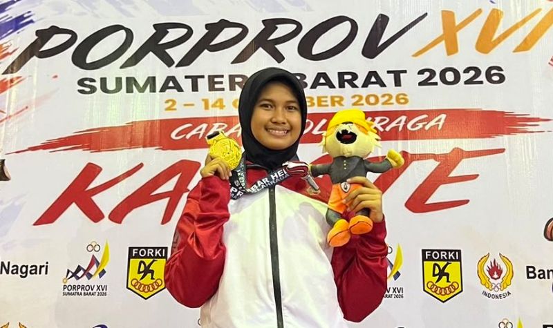 Faiza Afifa Fadli Sumbang Medali Emas Karate Provinsi Sumbar 2026 untuk Kota Pariaman

