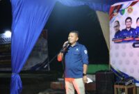 Ketua Karang Taruna Pesisir Selatan Nasrul menyampaikan sambutan dalam kegiatan HUT ke-66 dan Bulan Bakti Karang Taruna Kabupaten Pesisir Selatan 2026 di Carocok Painan, Sabtu (24/10/2026). Ia mengajak generasi muda memperkuat persatuan dan berkontribusi dalam pembangunan daerah.