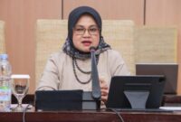 Inspektur Sekretariat Jenderal MPR RI, Anies Mayangsari Muninggar saat menyampaikan laporan pelaksanaan Sosialisasi Persesjen Nomor 6 Tahun 2026 tentang Pengelolaan Konflik Kepentingan di lingkungan Sekretariat Jenderal MPR RI, di Gedung GBHN, Kompleks Parlemen, Jakarta, Senin (6/10/2026). Foto: MPR RI