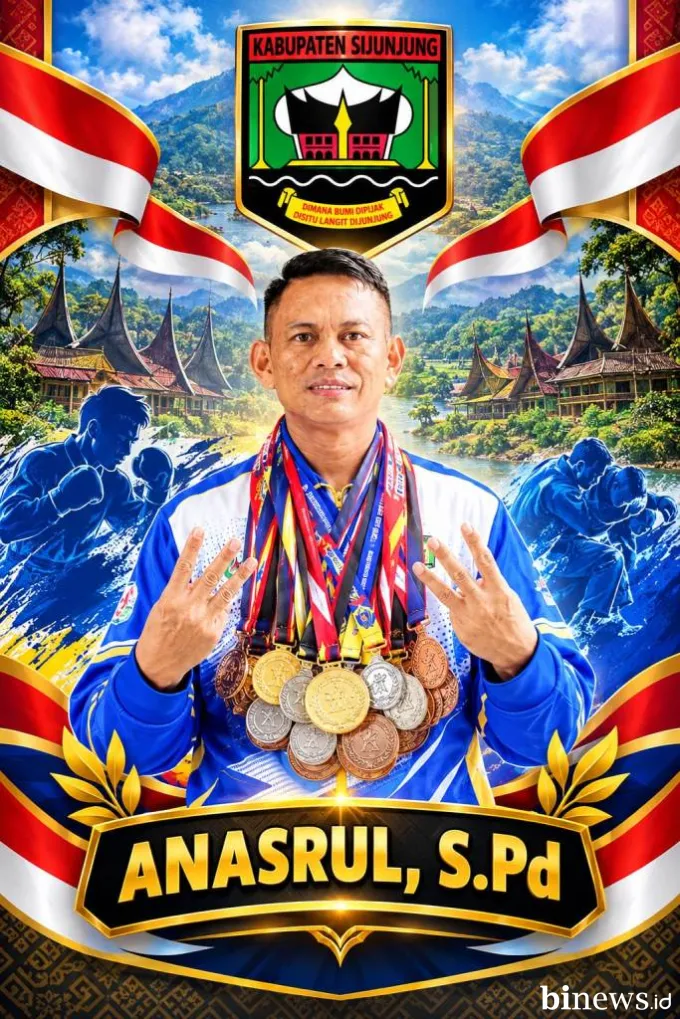 Pelatih tersabar, terikhlas dan paling berprestasi di Porprov XVI Sumbar 2026, dialah Anasrul. HUMAS