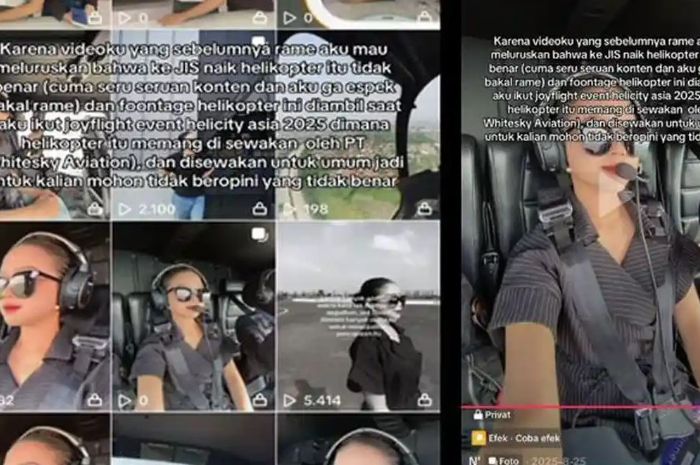 Viral Tiktoker Novita Hadiri Konser The Weeknd Naik Helikopter Berlogo Kementerian Kerajinan, Akhirnya Beri Klarifikasi

